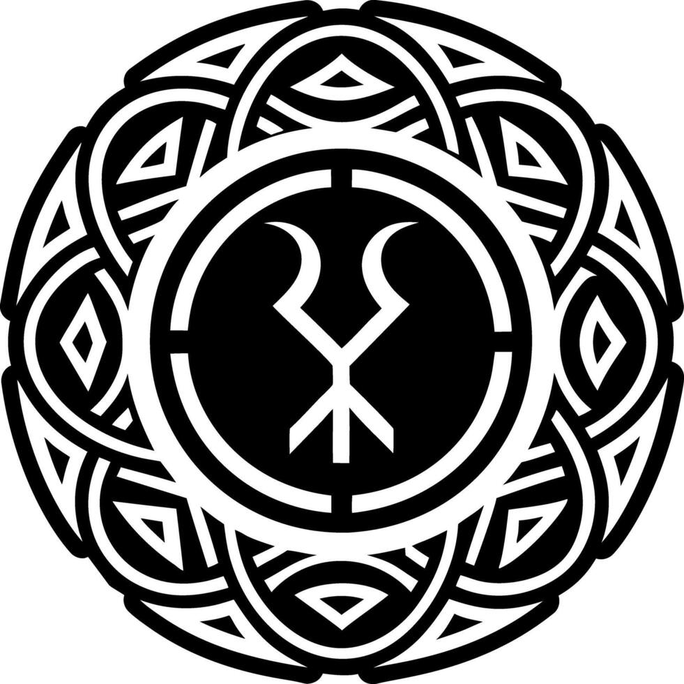 A glyph style icon of shaman healing tattoo vector