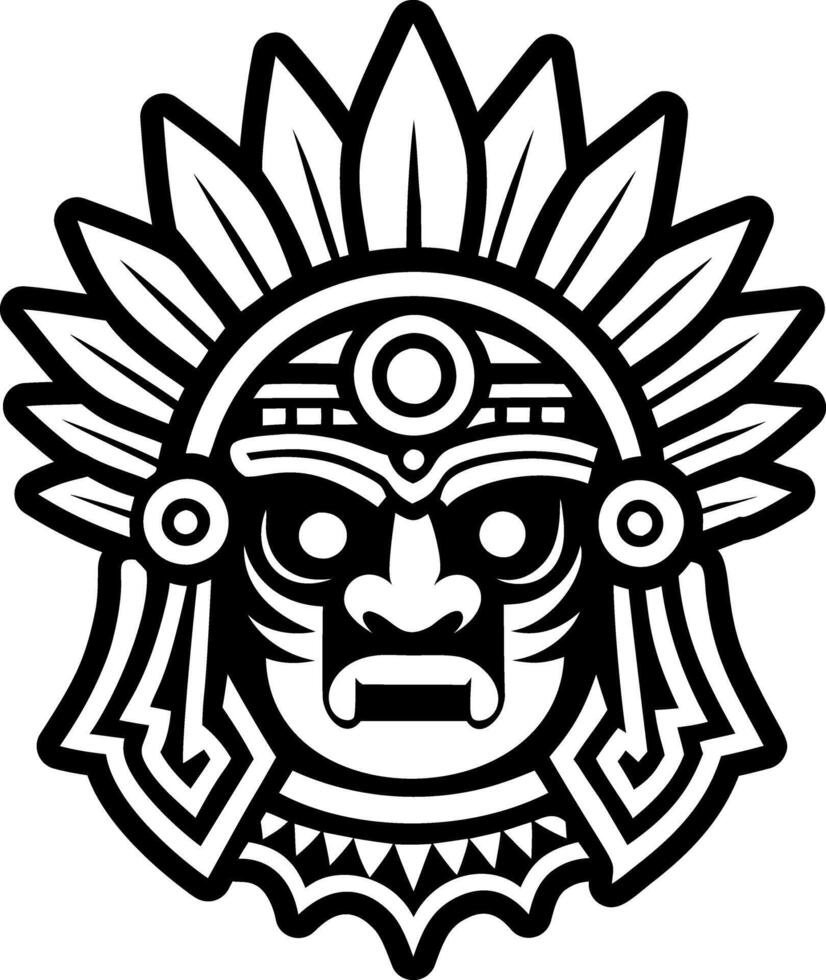 A solid style icon of kinich ahau tattoo vector