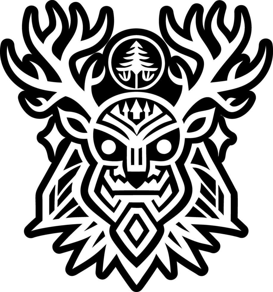 A glyph style icon of forest spirit symbol vector