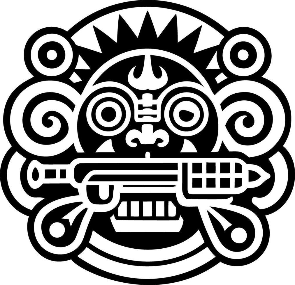 A filled style icon of aztec blowgun symbol vector
