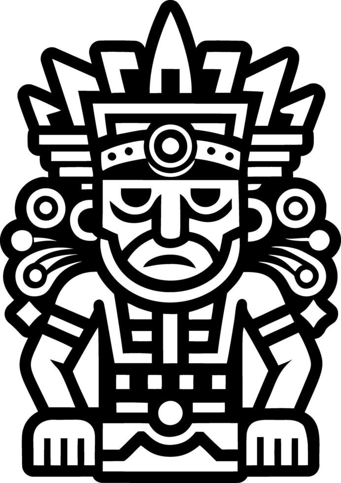 A glyph style icon of aztec statue symbol vector