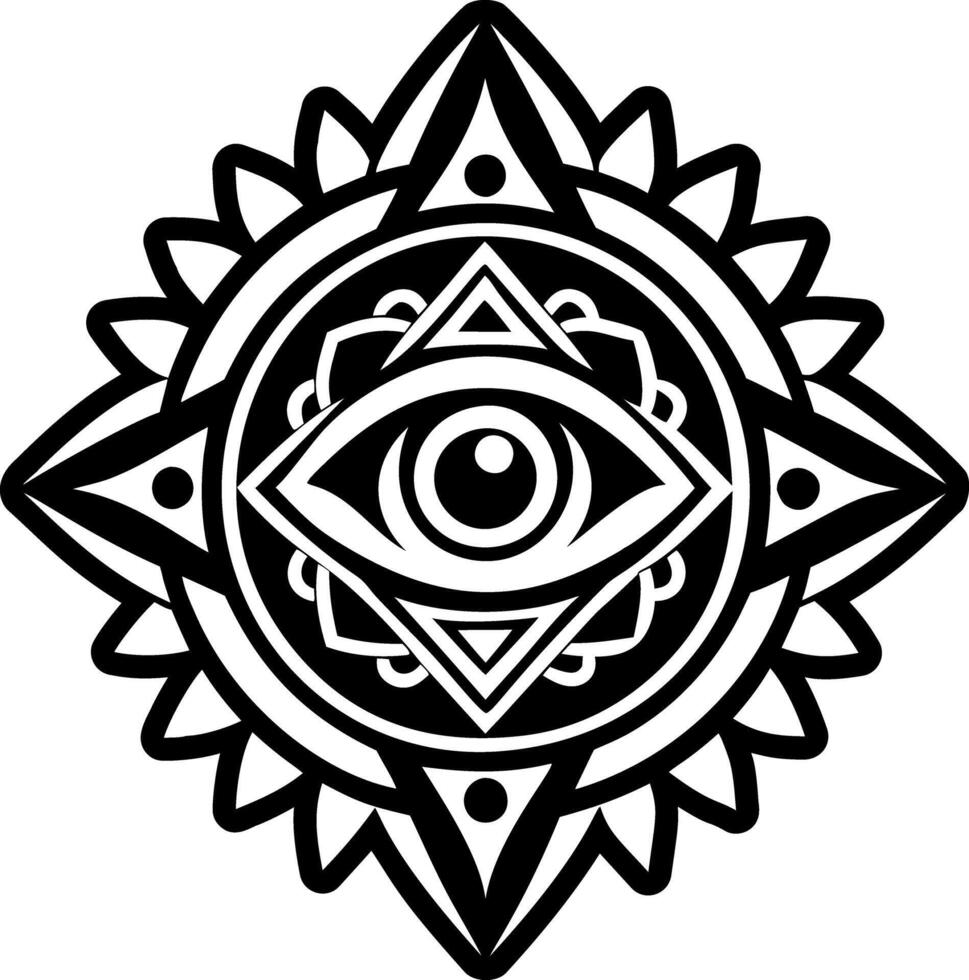 A filled style icon of shamanic eye symbol vector