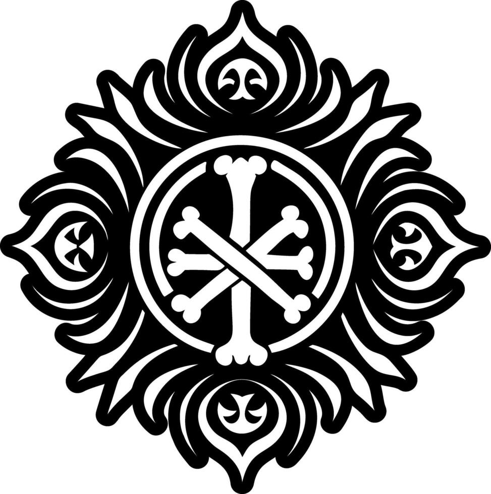 A filled style icon of sacred bone tattoo vector