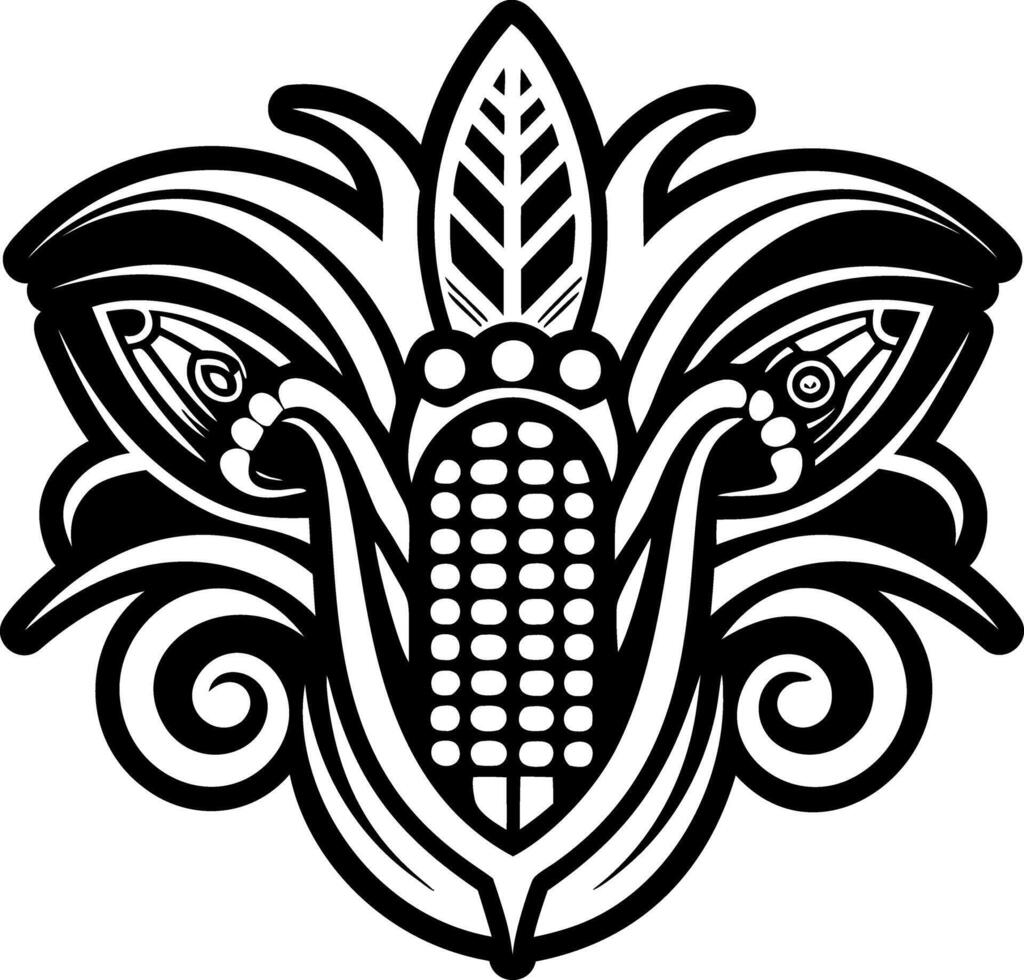 A glyph style icon of maize tattoo vector