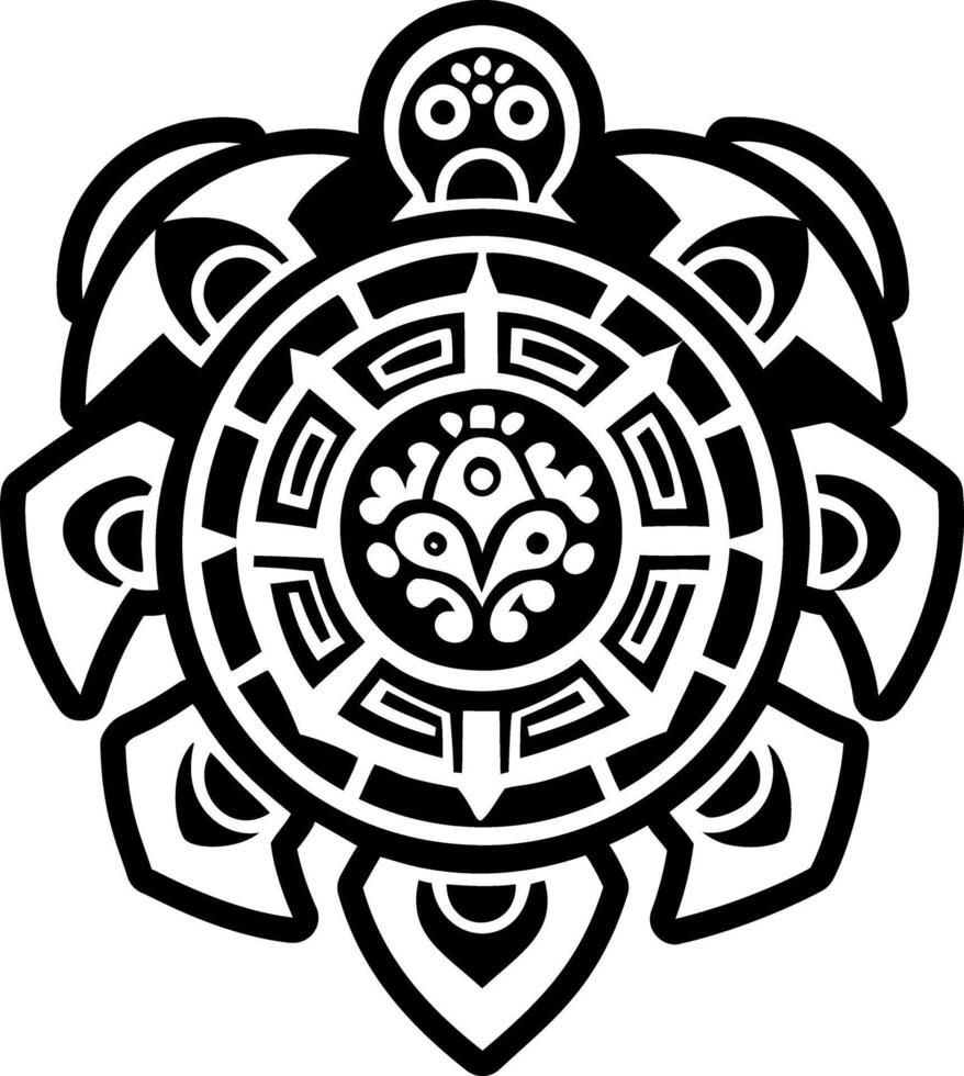 A solid style icon of turtle tattoo vector