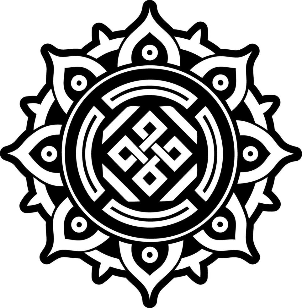 A filled style icon of religious knot symbol vector