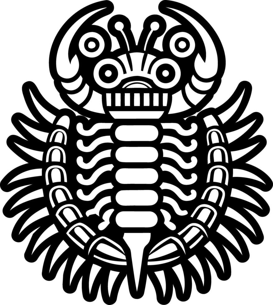A filled style icon of centipede tattoo vector
