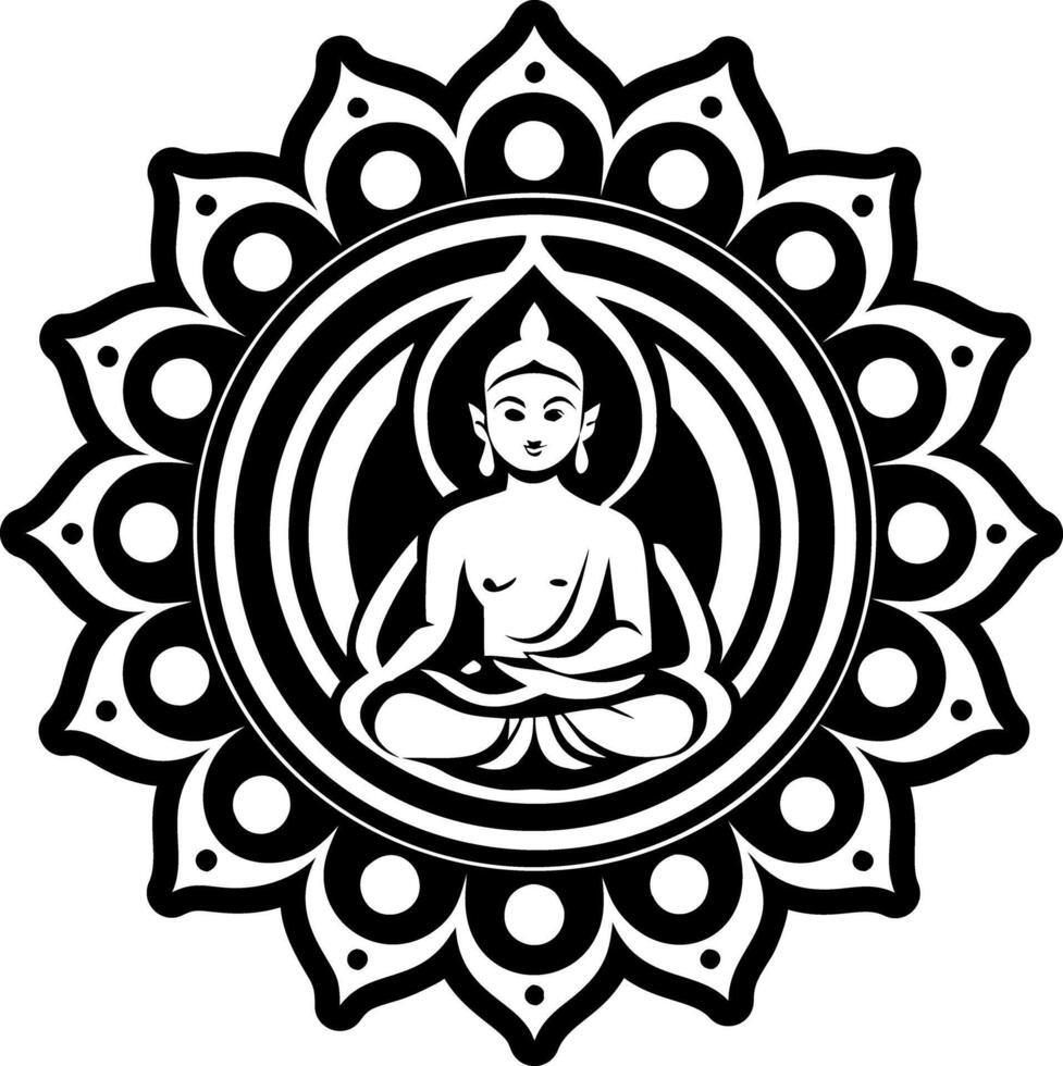A glyph style icon of amitabha deity vector