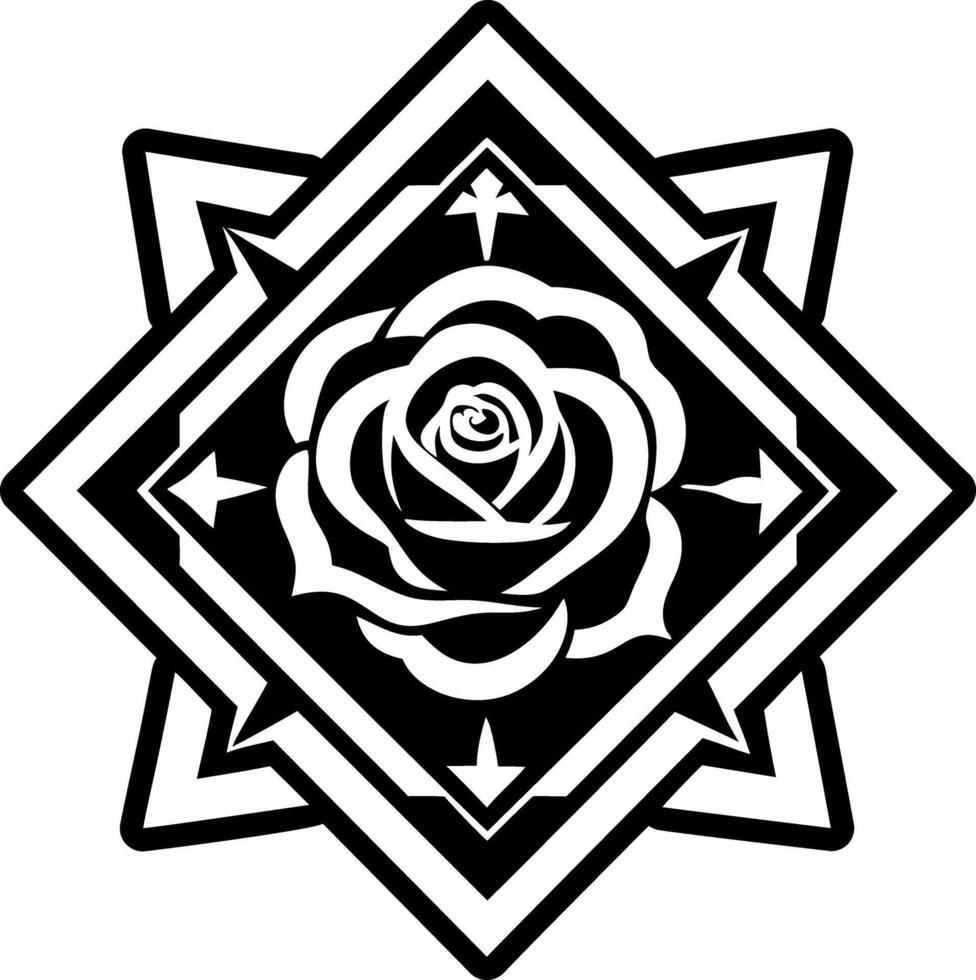 A glyph style icon of blooming rose symbol vector