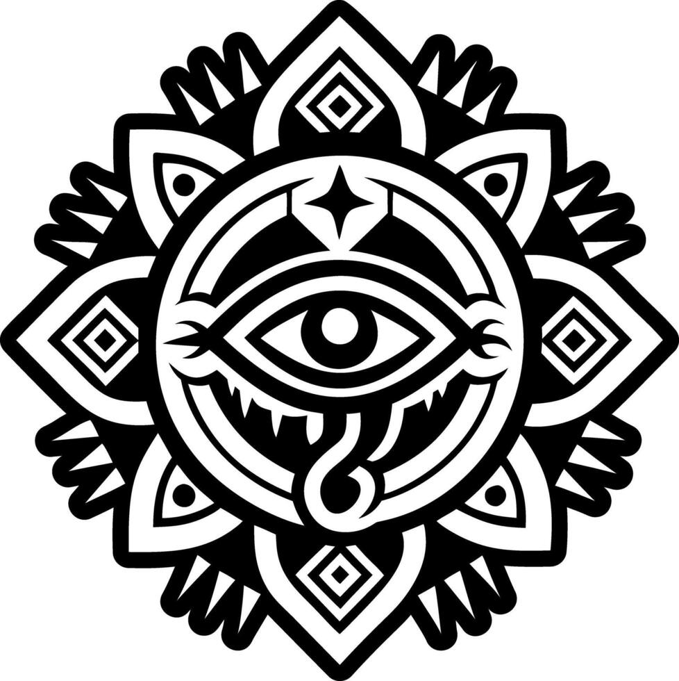 A filled style icon of all seeing tattoo vector