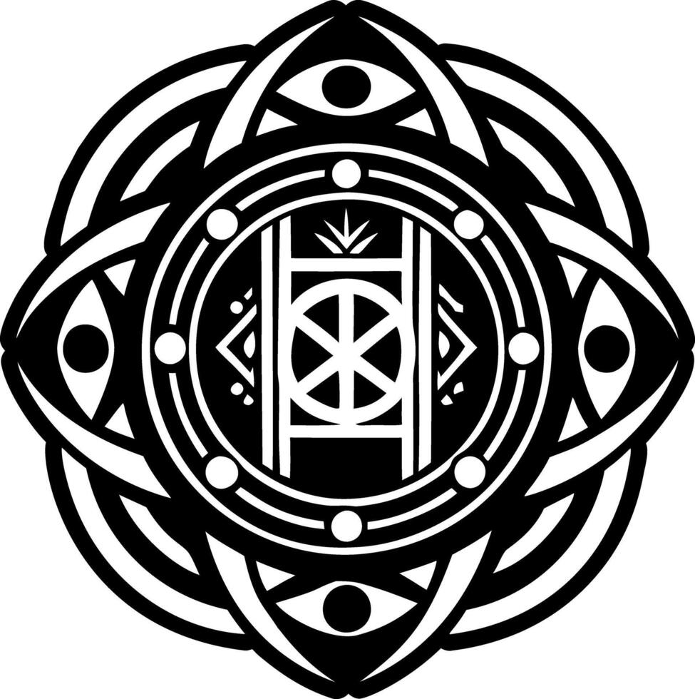 A glyph style icon of doorway sigil symbol vector