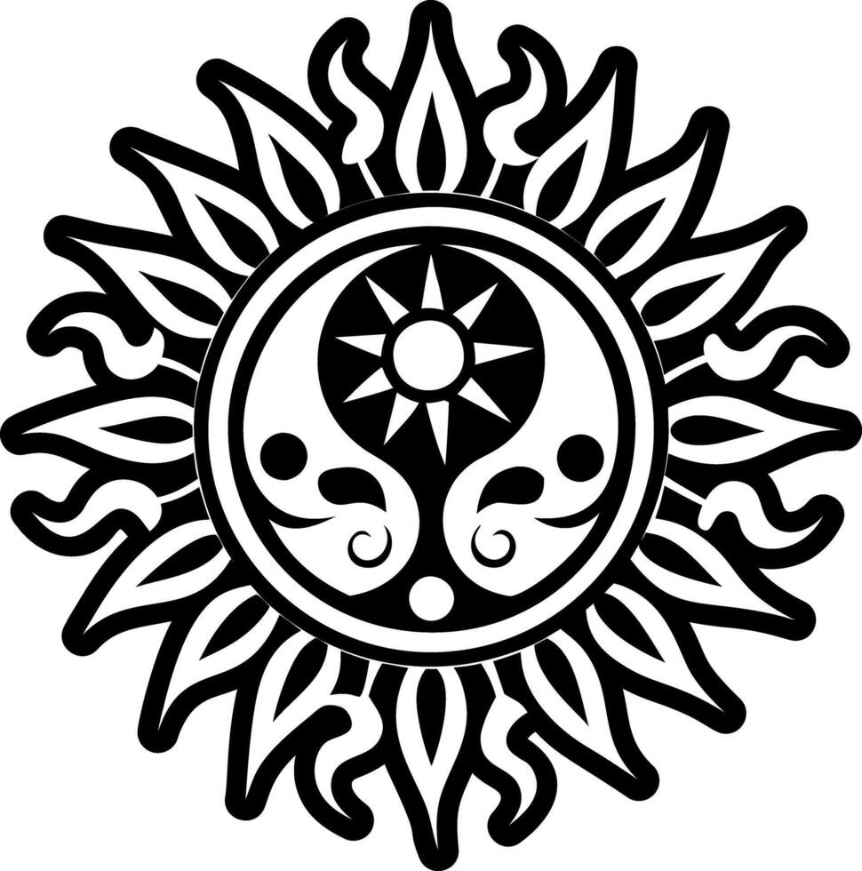 A filled style icon of celestial body tattoo vector