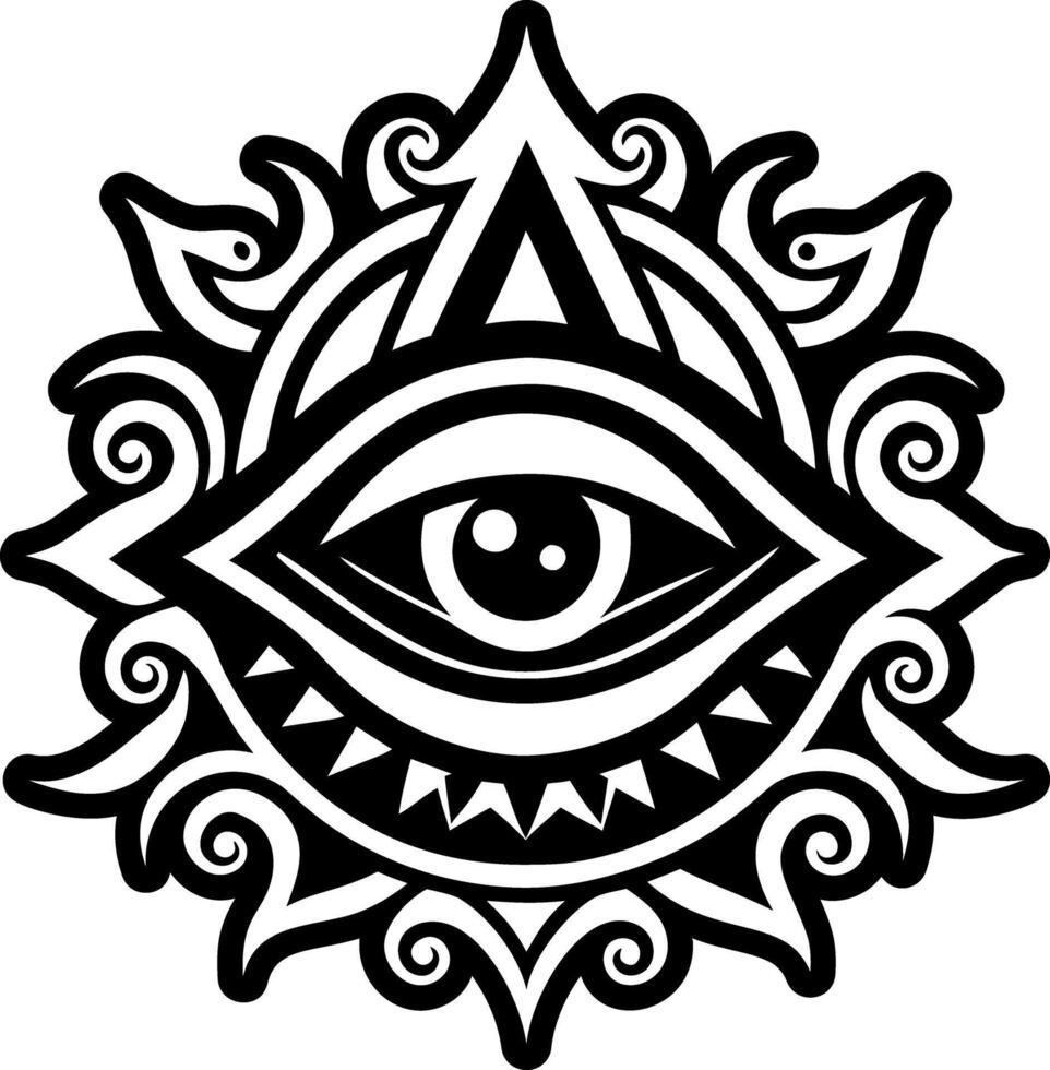 A filled style icon of deity eye symbol vector