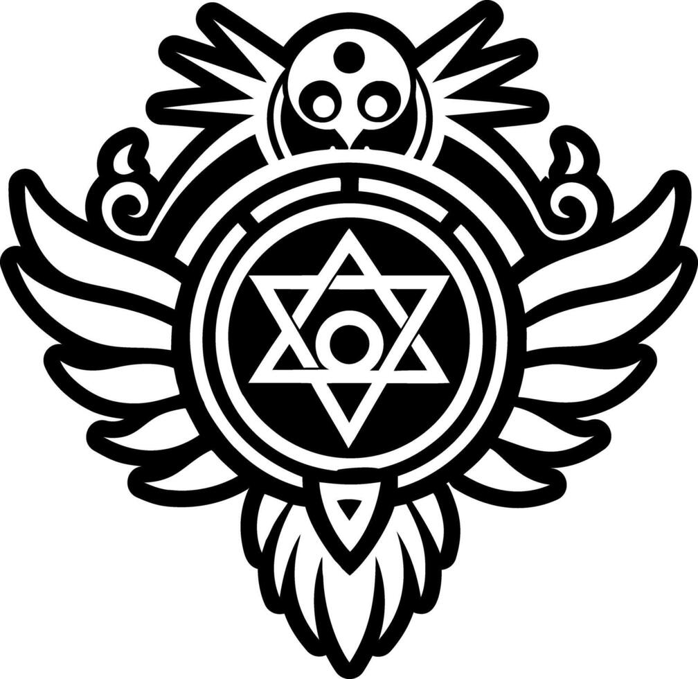 A glyph style icon of mystic wings symbol vector