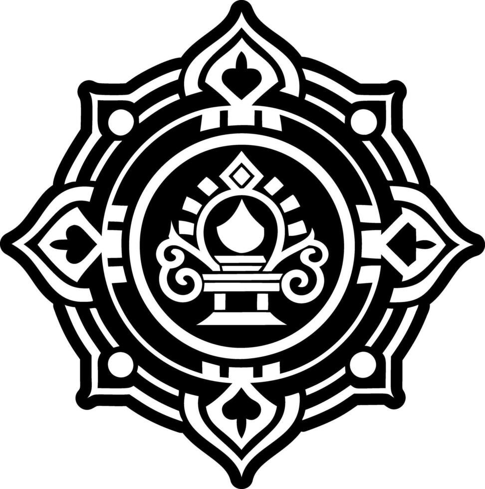 A filled style icon of sacred emblem tattoo vector