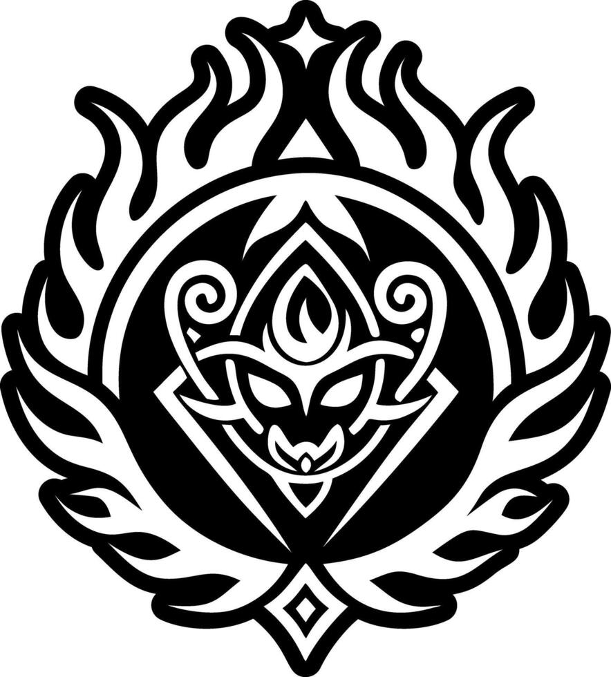 A solid style icon of eternal fire tattoo vector