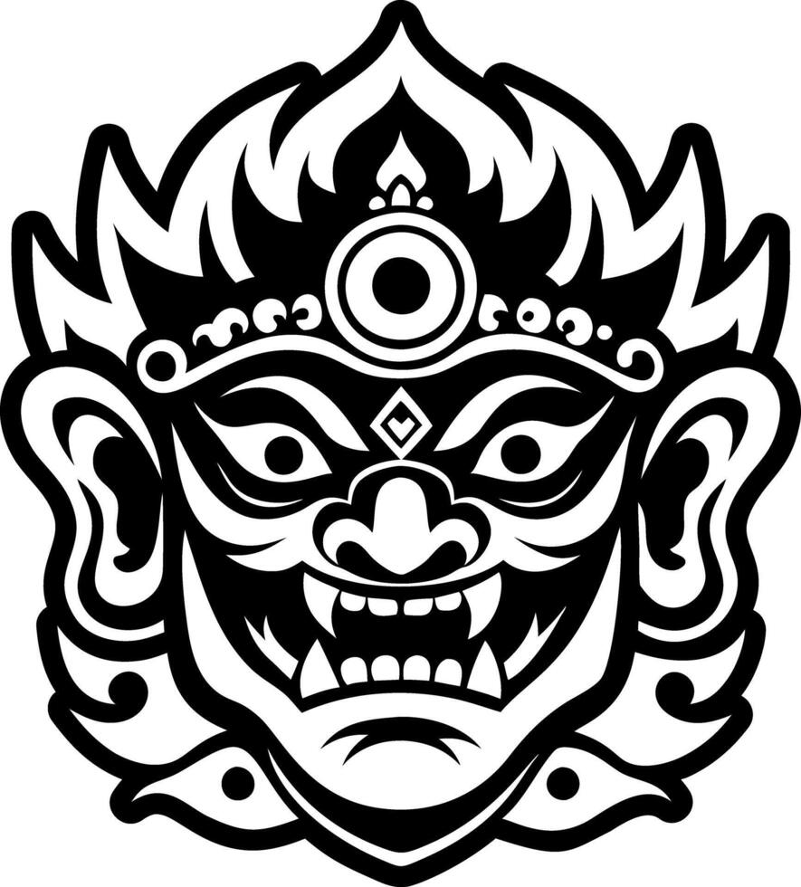 A filled style icon of deity tattoo vector