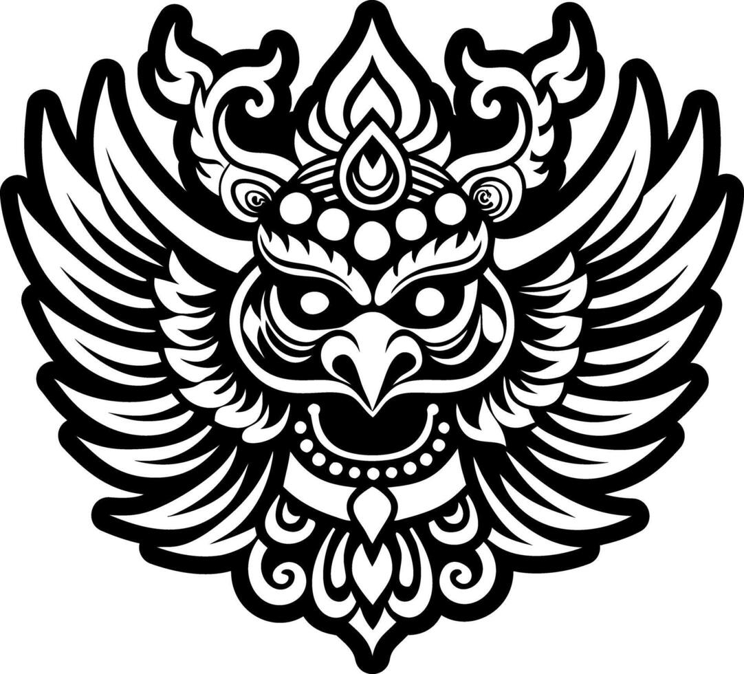 A glyph style icon of garuda symbol vector