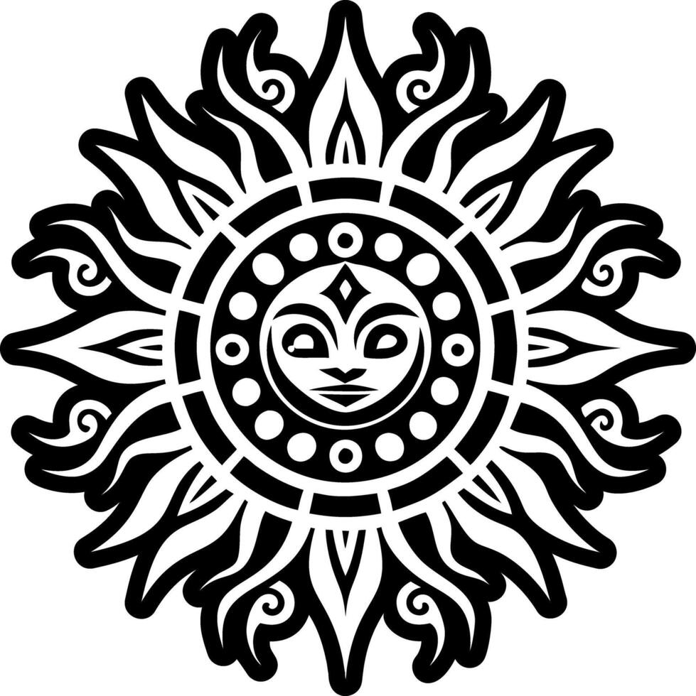 A solid style icon of sun blessing tattoo vector