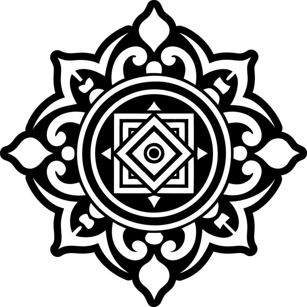 A glyph style icon of tibetan engraving tattoo vector
