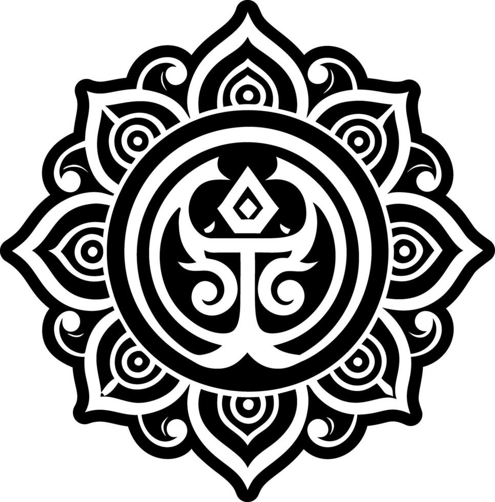 A glyph style icon of tibetan symbol tattoo vector