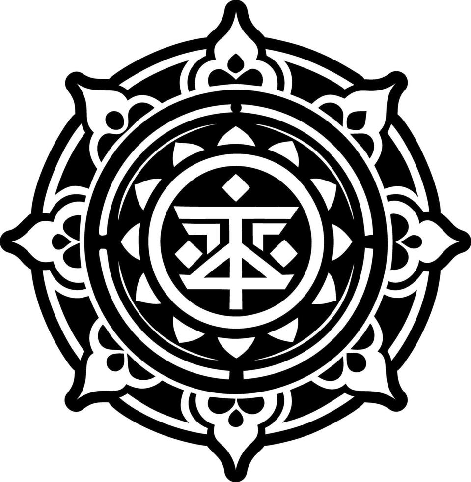 A solid style icon of karma prayer symbol vector