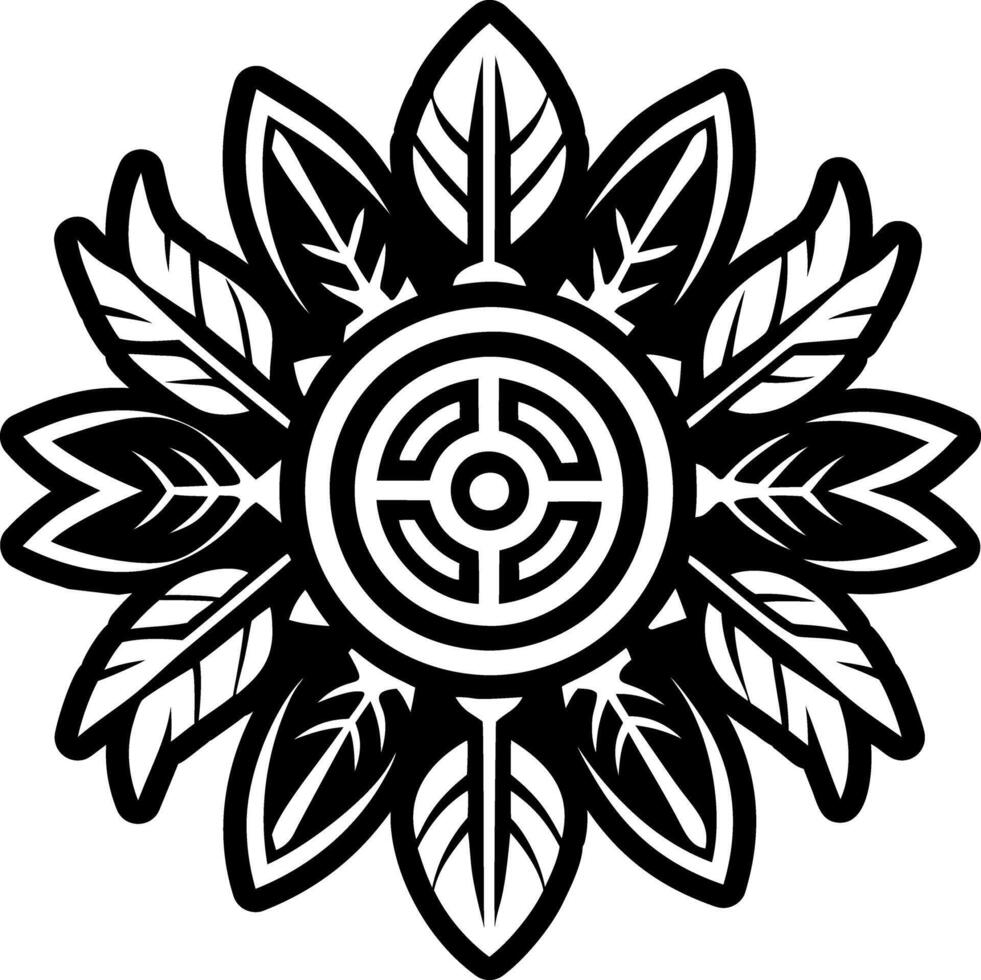 A solid style icon of sacred feathers tattoo vector