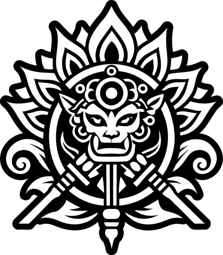 A solid style icon of shaman tattoo vector