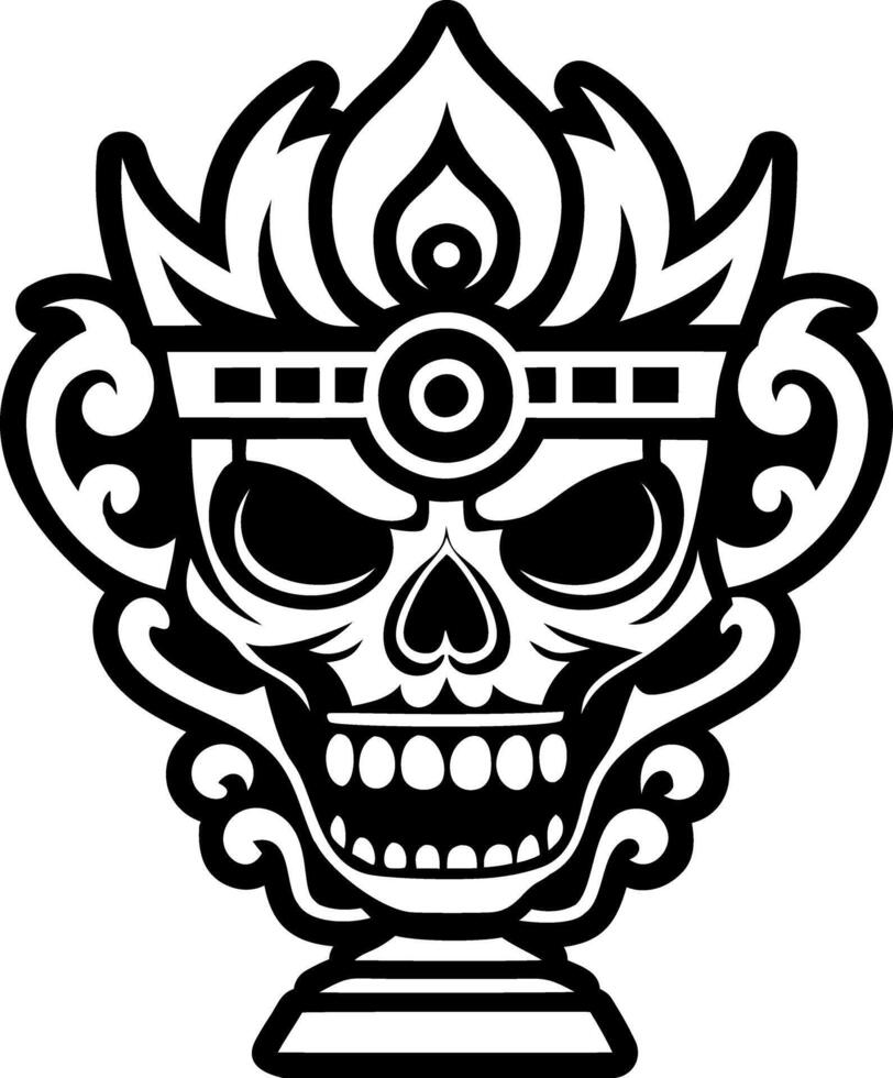 A glyph style icon of ritual skull tattoo vector