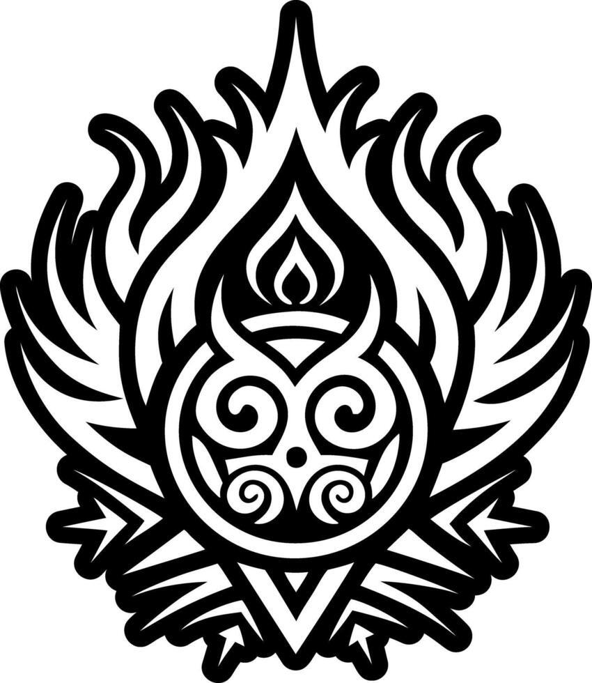 A glyph style icon of ritual fire symbol vector