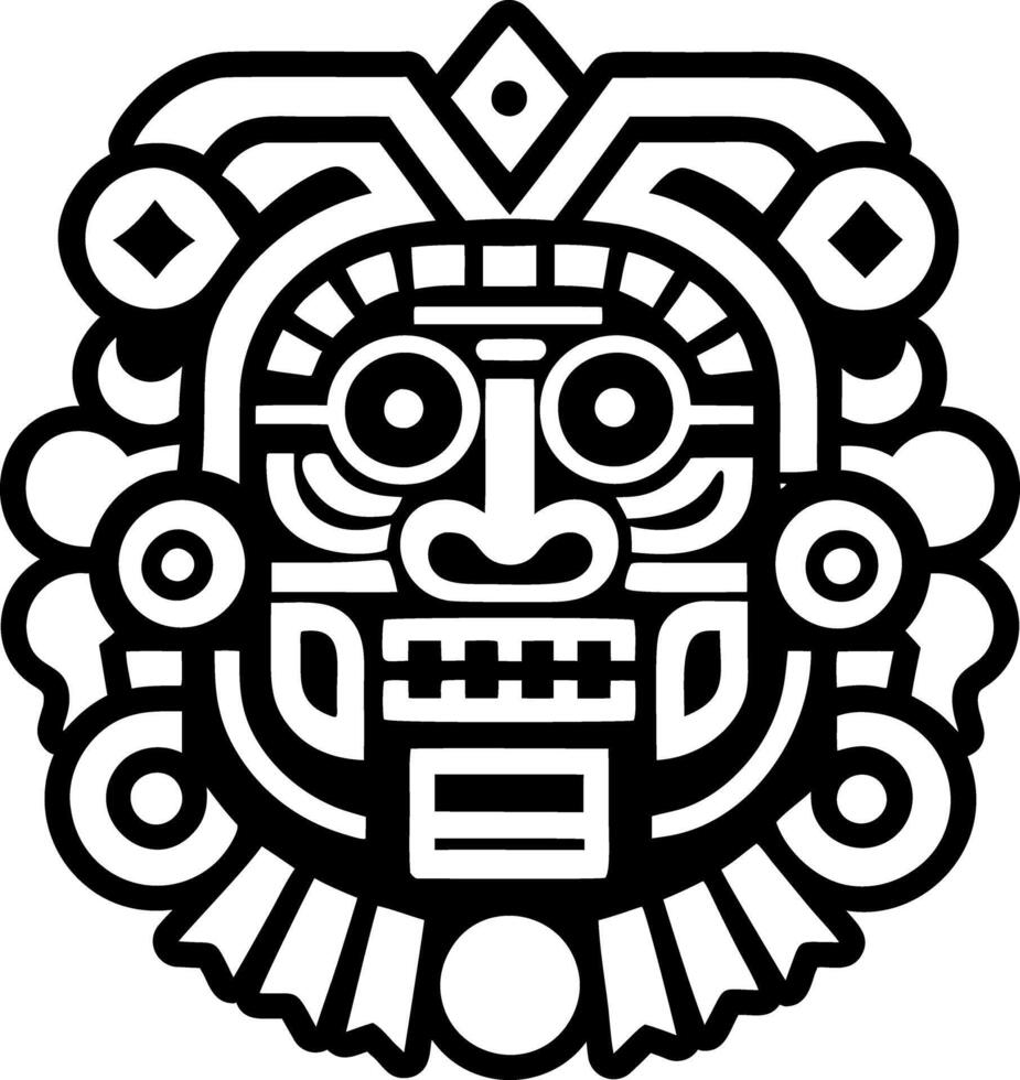 A solid style icon of aztec ancestor tattoo vector