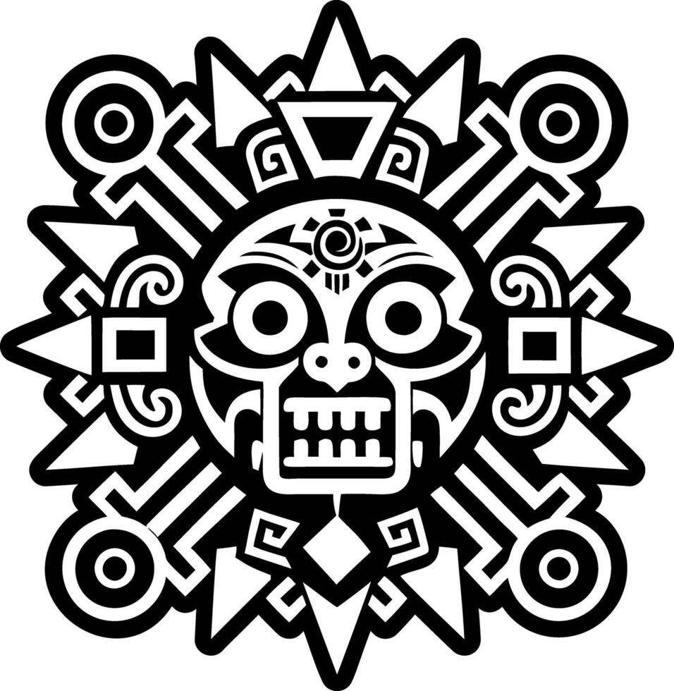 A glyph style icon of nahua god tattoo vector