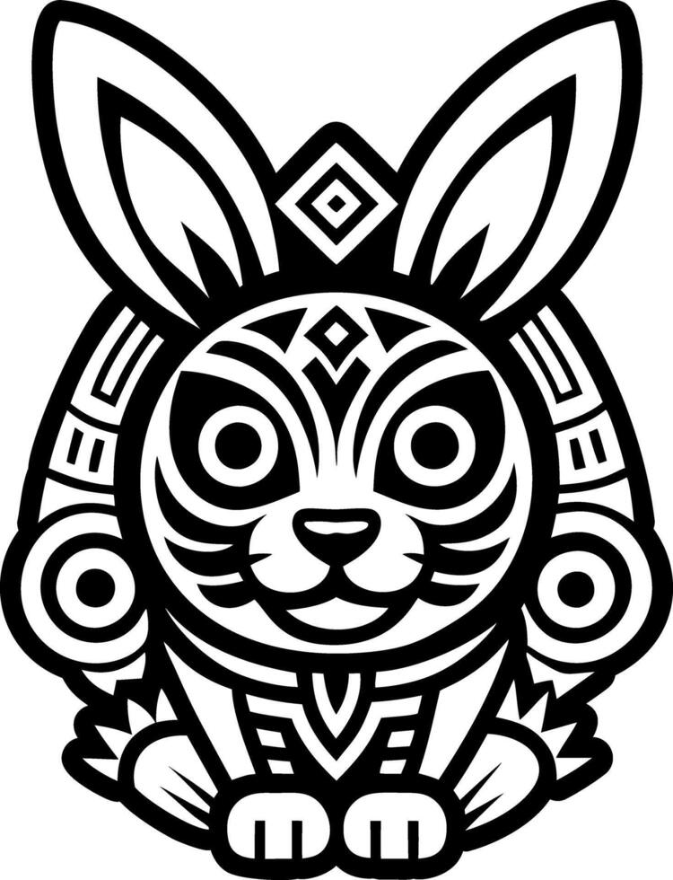 A glyph style icon of rabbit tattoo vector