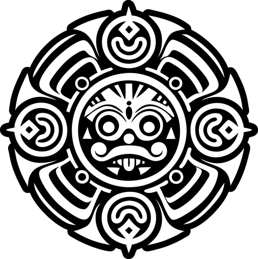 A glyph style icon of aztec venus tattoo vector
