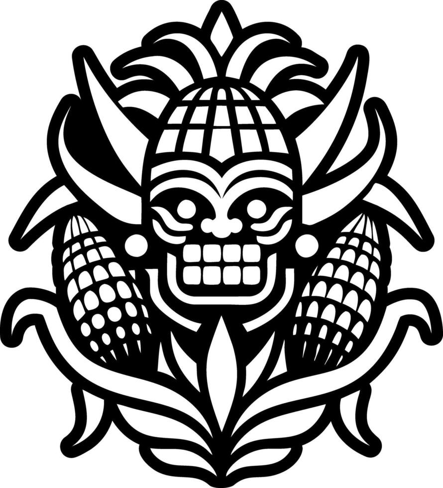 A solid style icon of maize god symbol vector