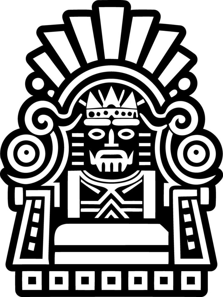 A glyph style icon of aztec throne tattoo vector