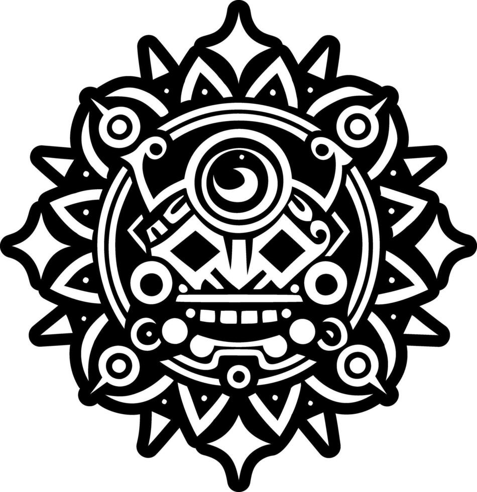 A filled style icon of night akbal symbol vector
