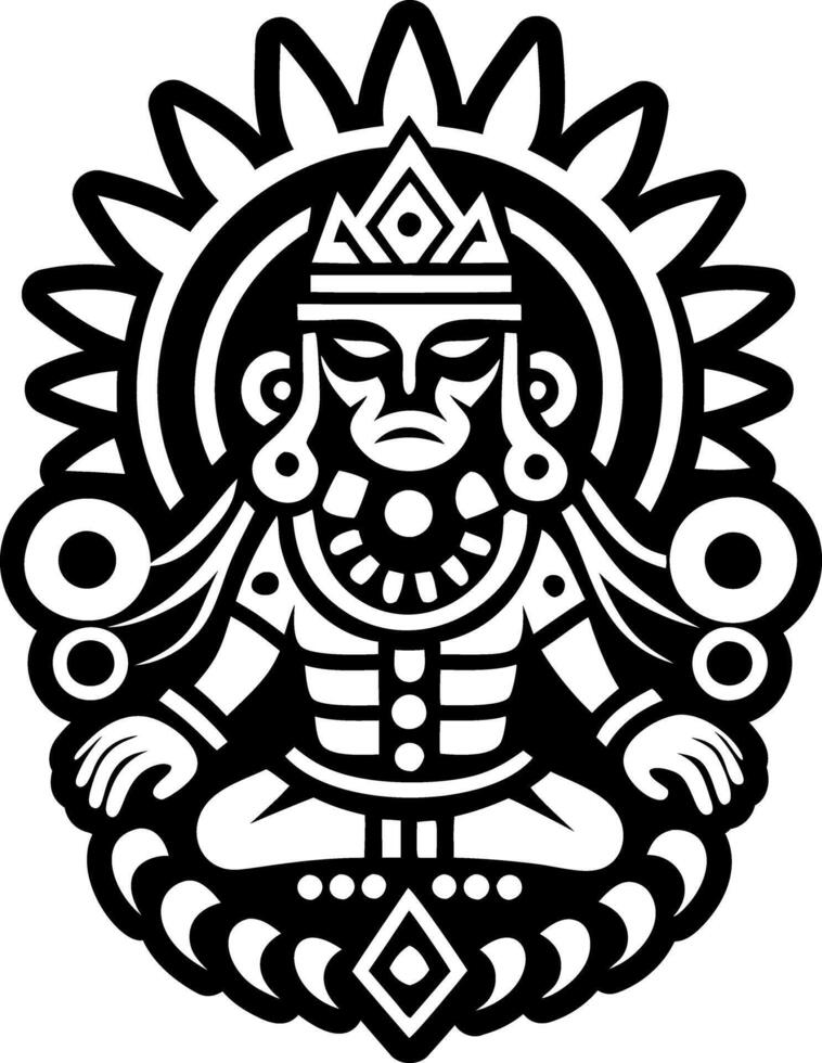 A glyph style icon of deity tattoo vector