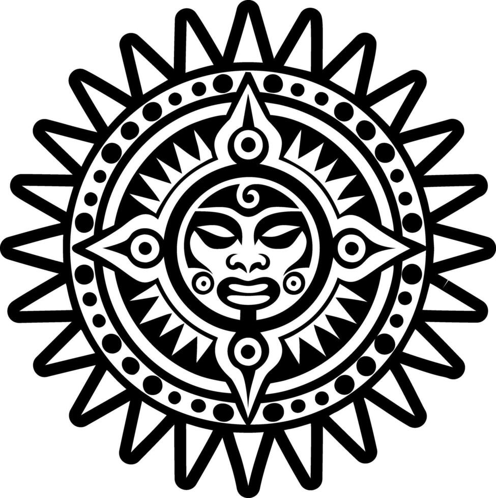 A filled style icon of solar god tattoo vector