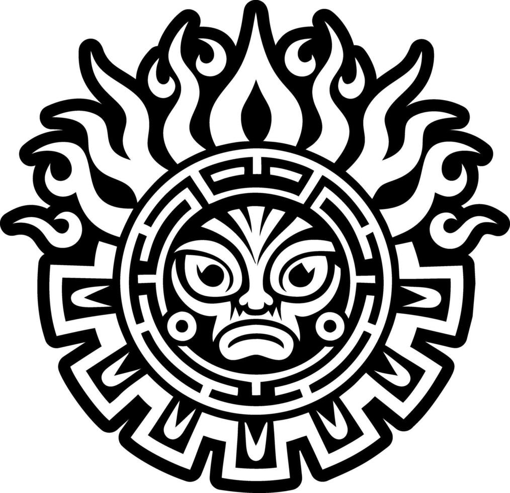 A glyph style icon of fire god tattoo vector