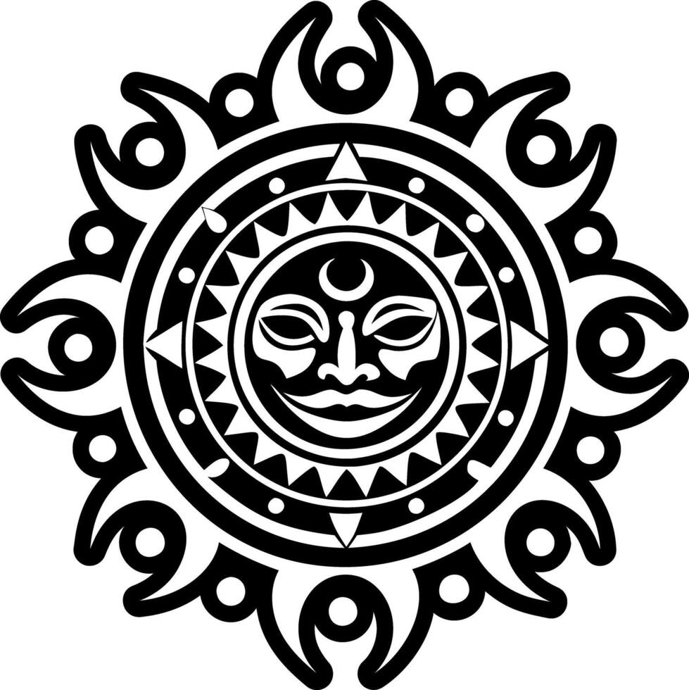 A glyph style icon of moon god tattoo vector