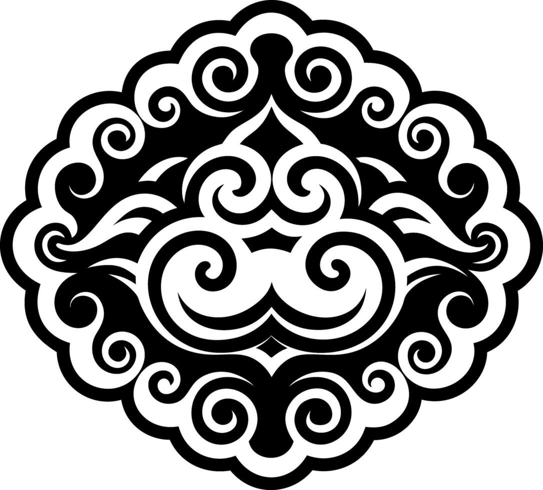 A filled style icon of smoke cloud symbol vector