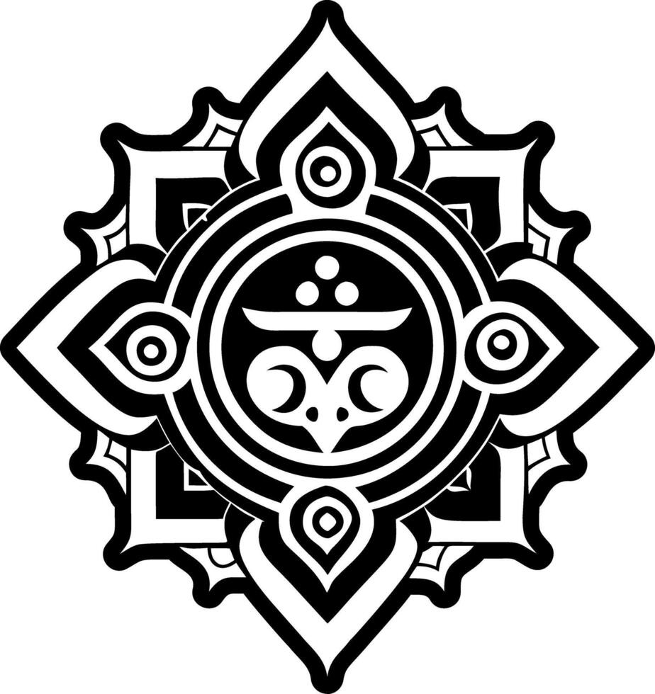 A glyph style icon of tibetan protection tattoo vector