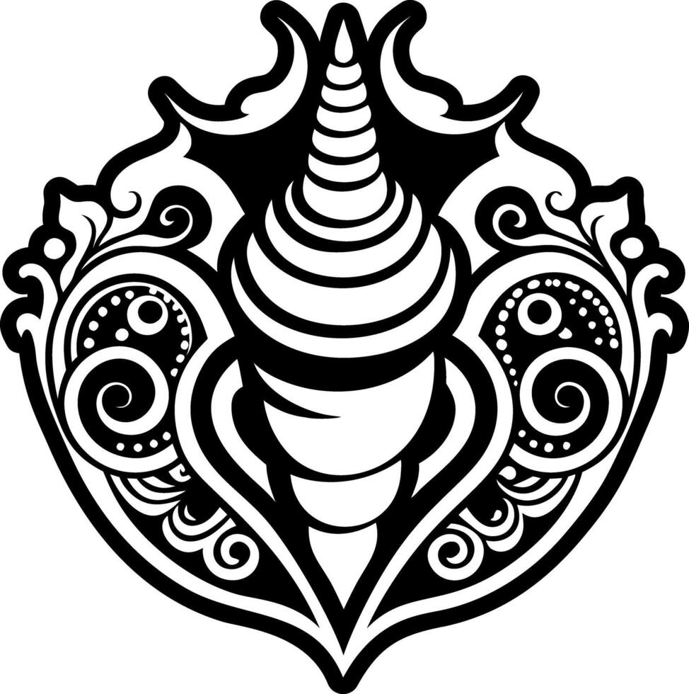 A solid style icon of tibetan horn symbol vector