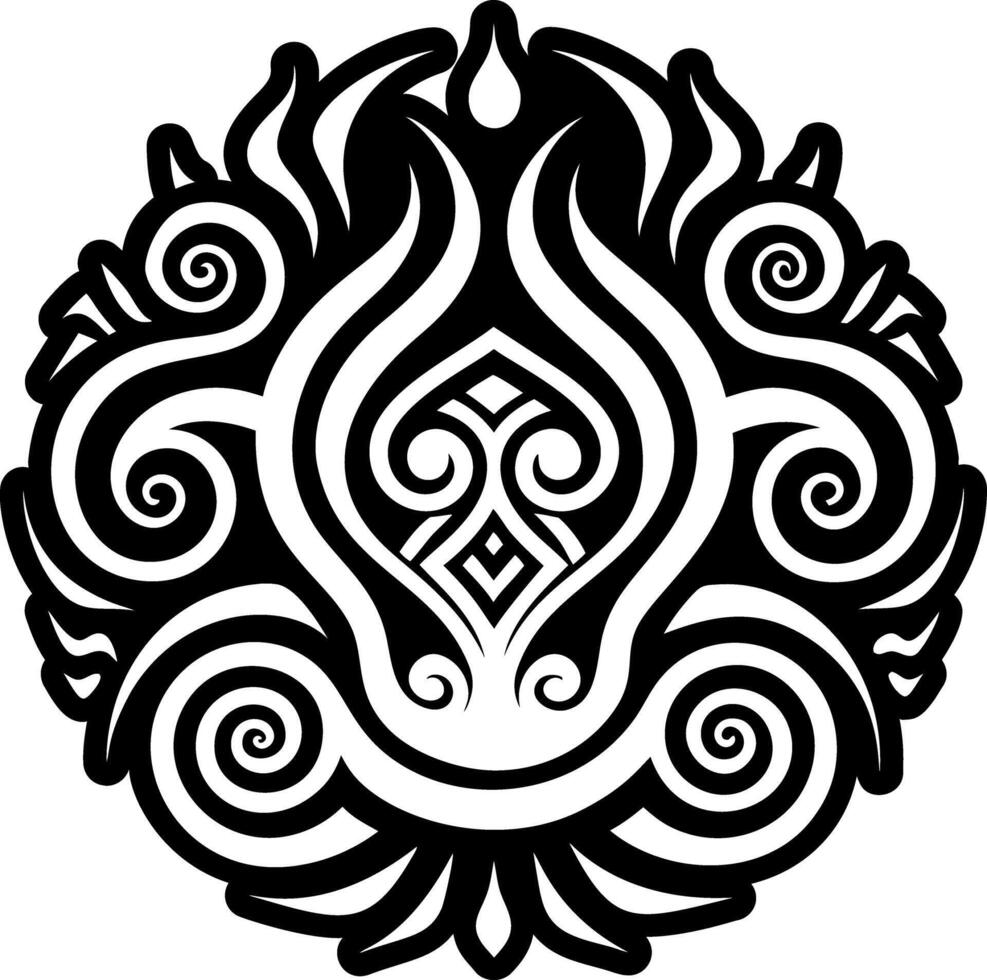 A filled style icon of ritual smoke tattoo vector