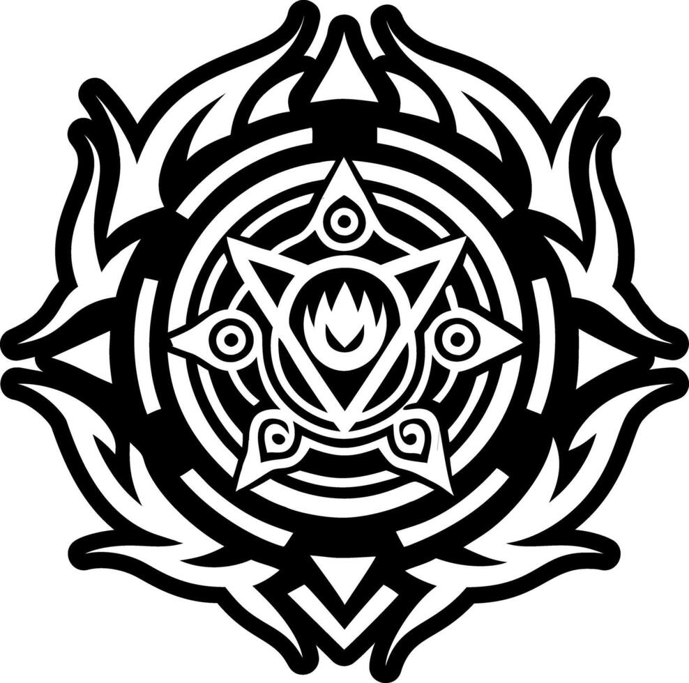 A solid style icon of sacred fire tattoo vector