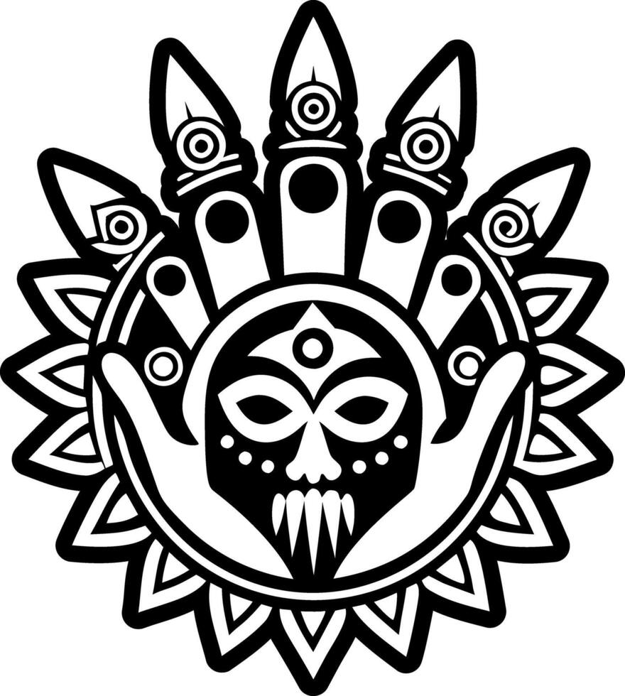 A solid style icon of shaman mask symbol vector