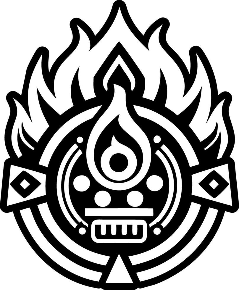 A glyph style icon of flaming tattoo vector