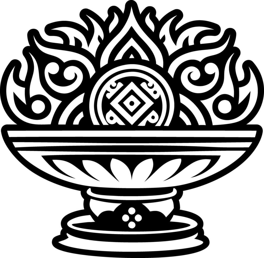 A glyph style icon of mystic fire tattoo vector