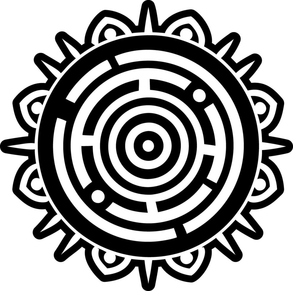 A solid style icon of spiral symbol tattoo vector